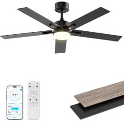 Brand New 52“ Ceiling Fan with Light Remote and APP Control