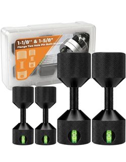 Flange Two Hole Pin, 4 PCS 1-1/8'' & 1-5/8" Diameter Alignment Pin 2 Hole Alignment Pins with Built-in Level & Detachable Flange Double Hole Pins Alum
