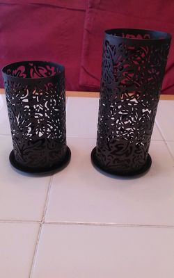 PARTY LITE METAL CANDLE DECOR SET 2