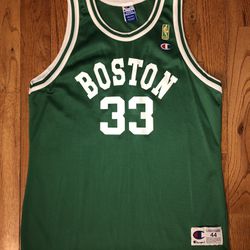 Larry Bird Boston Celtics Vintage Gold Champion Anniversary Jersey Sz 44 RARE