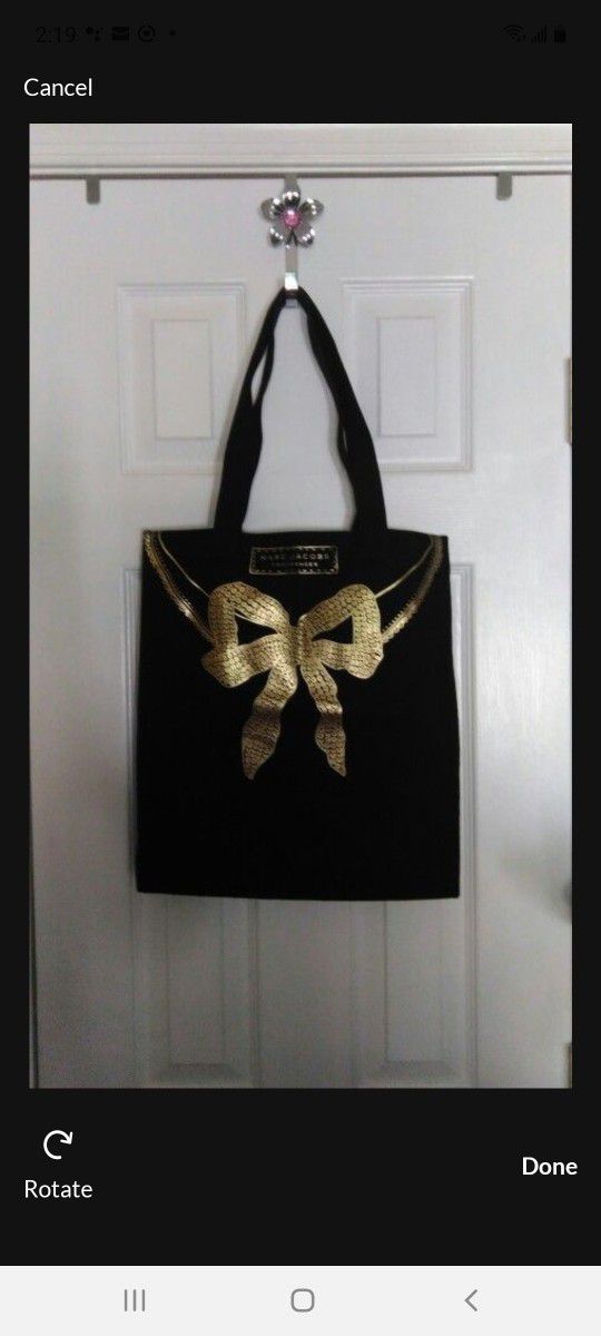 Marc Jacobs Fragrances Gold Ribbon Bow Tote Bag, Like New