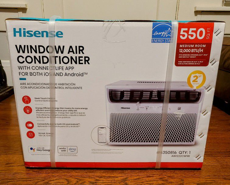 Hisense Window Air Conditioner 550-sq ft 12,000 BTU/H