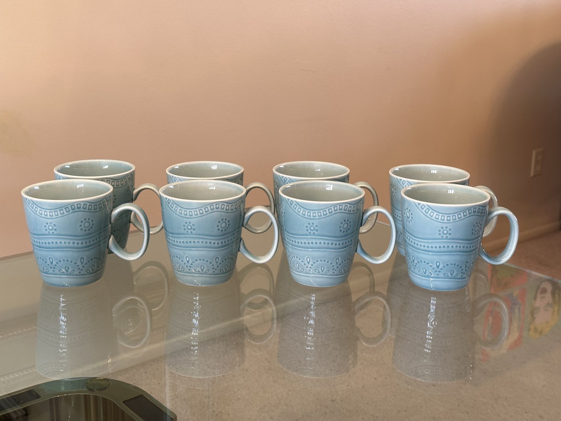 8 Threshold Kennet Azure Blue Teal Stoneware Mugs Mug Coffee Tea