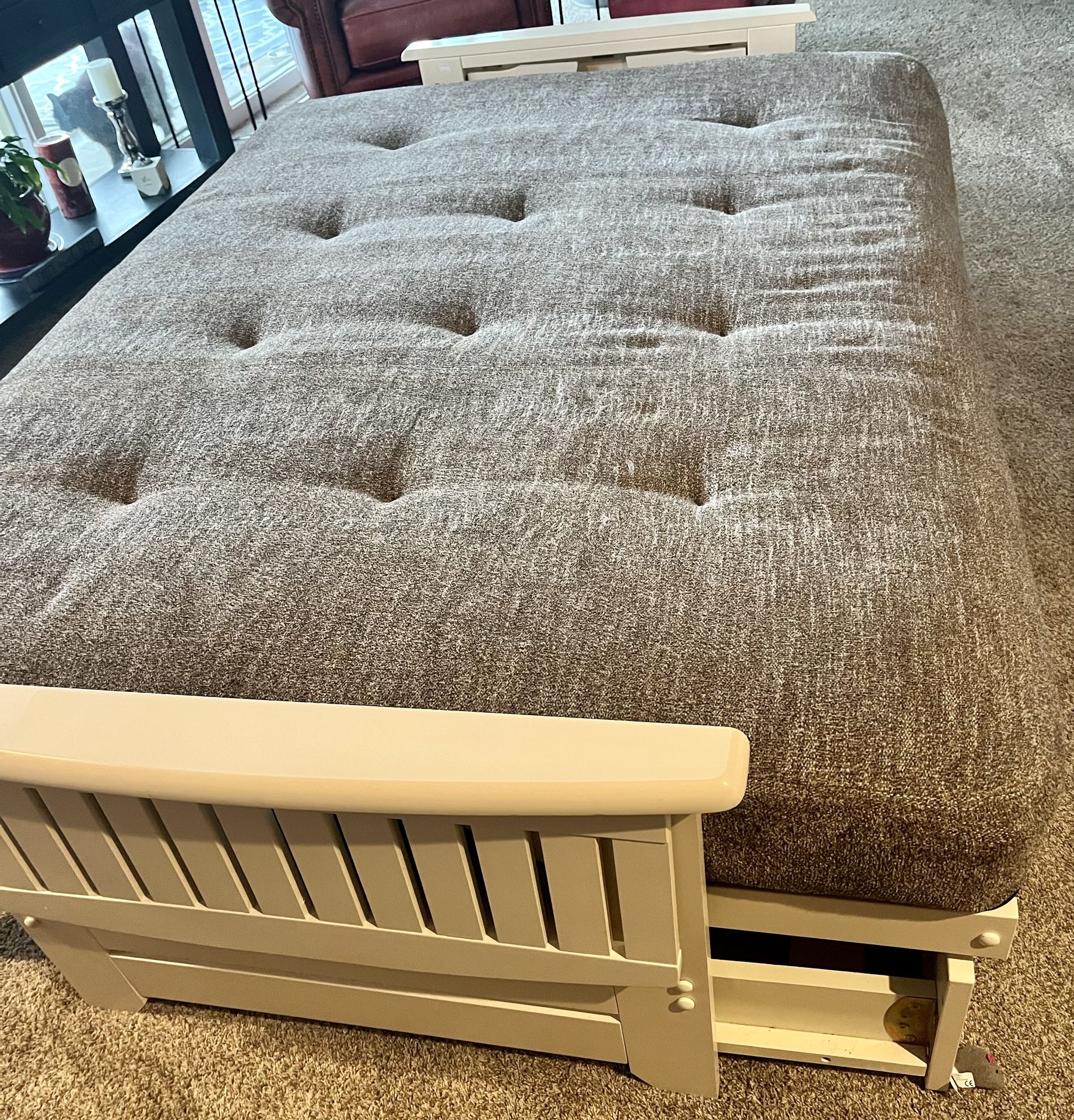 Futon w/ Folding Side Tables & Drawers
