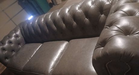 Walter E. Smithe Real Leather Couch