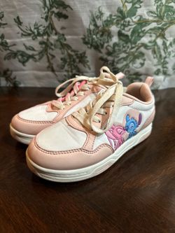 Size Kids 12, Disney Stitch & Angel Pink Girls Sneakers