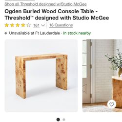 Wood Console Table