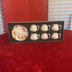 GUANGZHOU YANG 12 PIECES OF FINE PORCELAIN ESPRESSOS CUPS AND SAUCER SET