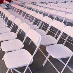 White folding chairs s,a,l,e
