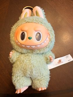 Authentic POP MART Labubu The Monsters Exciting Macaron Green Grape Vinyl Plush Keyring Pendant