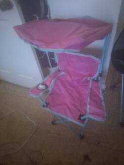 Pink foldkn chair with canopy$$12