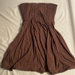 Small Brown Strapless Mini Dress 