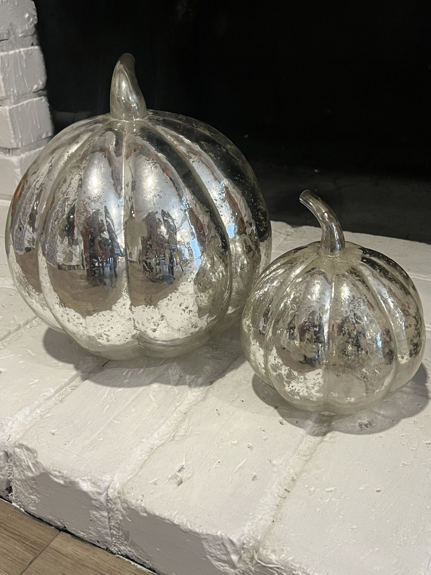 Potterybarn Mercury Glass Pumpkins