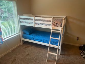 White Twin Bunk Bed - Converts to Two Separate Twin Beds