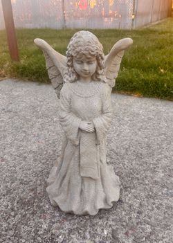 Concrete Garden Angel Statue / Pot
