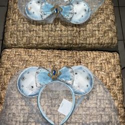 Disney Minnie Mouse Blue Glitter Cinderella Ears 