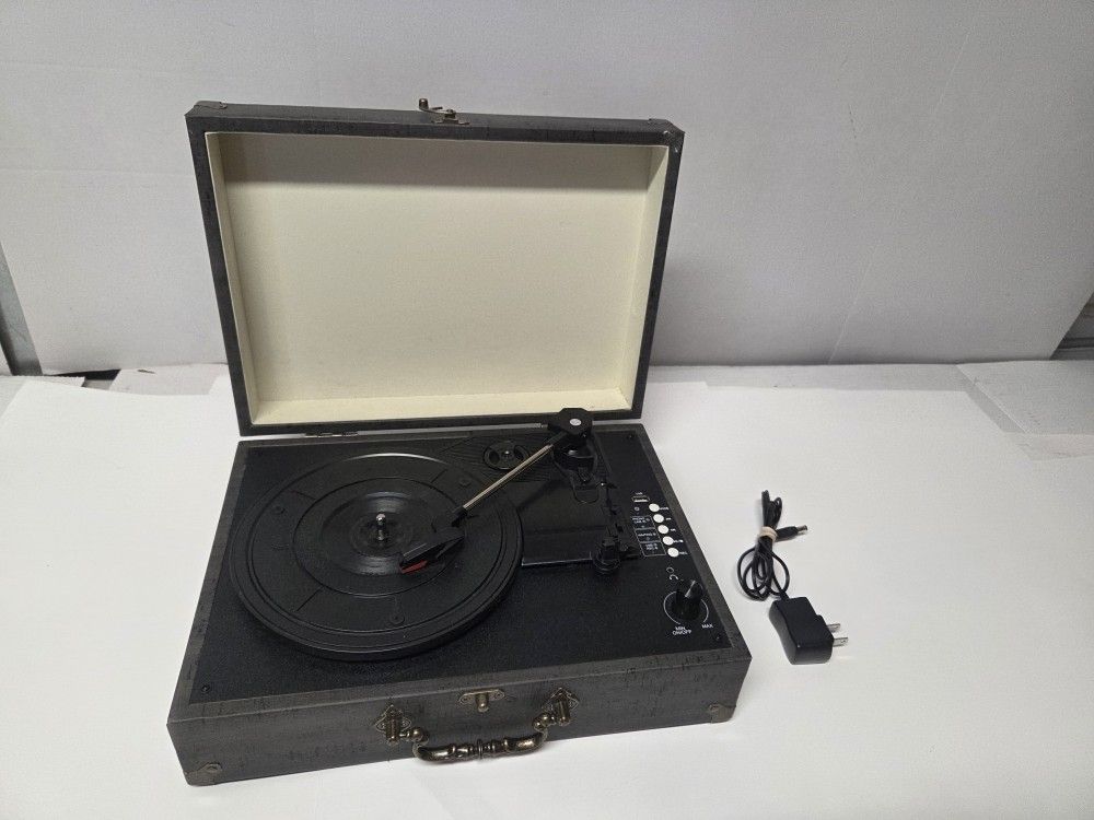 Record Player Vintage Theme 3-Speed Bluetooth Vinyl Suitcase Player