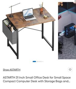 31 Inch Small Office Desk for Small Space Compact Computer Desk with Storage Bags