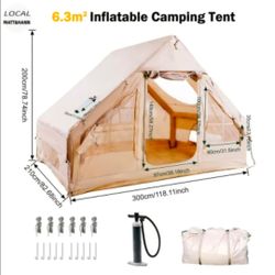 Inflatable tent for clamping
