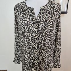 LOFT Women's Cheetah Blouse