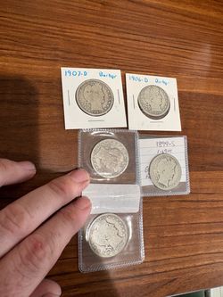 Barber Half Dollar Coin Lot – 1899-S, 1906-D, 1907-D