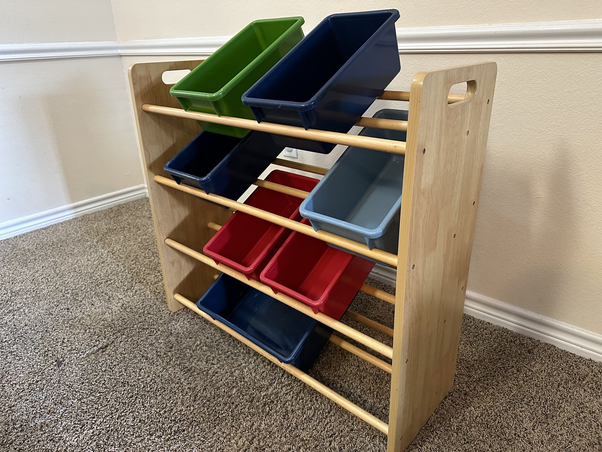 Kids Four Shelf Organizer With Bins