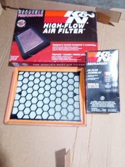 Reusable K&N Air Filter With Cleaner Solution For A 04-06 Saab 93
