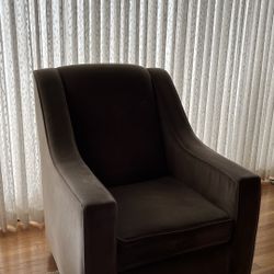 Contemporary Modern Side Chair Brown Velvet