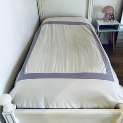 Pottery Barn Twin Size Trundle Bed (mattress Included) + Pottery Barn Vanity Storage Desk!