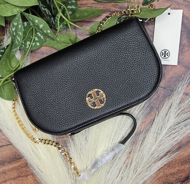 Tory Burch black Chelsea Pebbled leather convertible shoulder