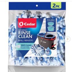 O-Cedar RinseClean Deep Clean Microfiber Spin Mop Head Replacements, Machine Washable Refills (2-Pack)