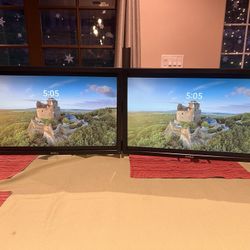 Double Dell 22” Widescreen Full HD Computer Monitor Set