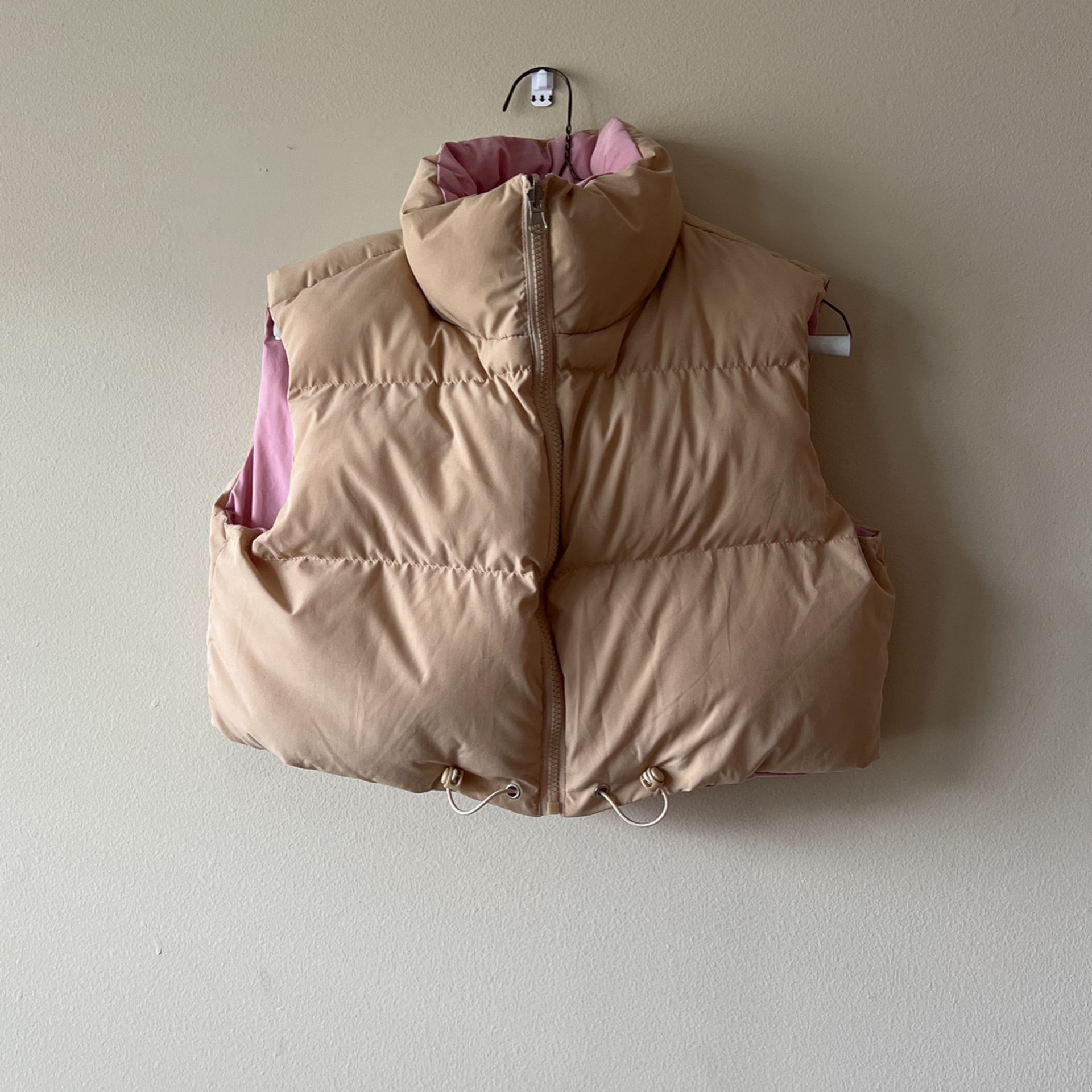 Beige/Pink Puffer Vest