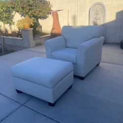 Armchair with Matching Ottoman