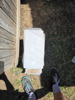 Marble white and gray tile