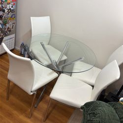 Round Glass Dining Table Set Of 4