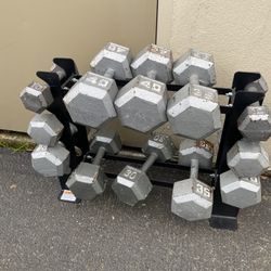 Dumbbells Set And Rack 