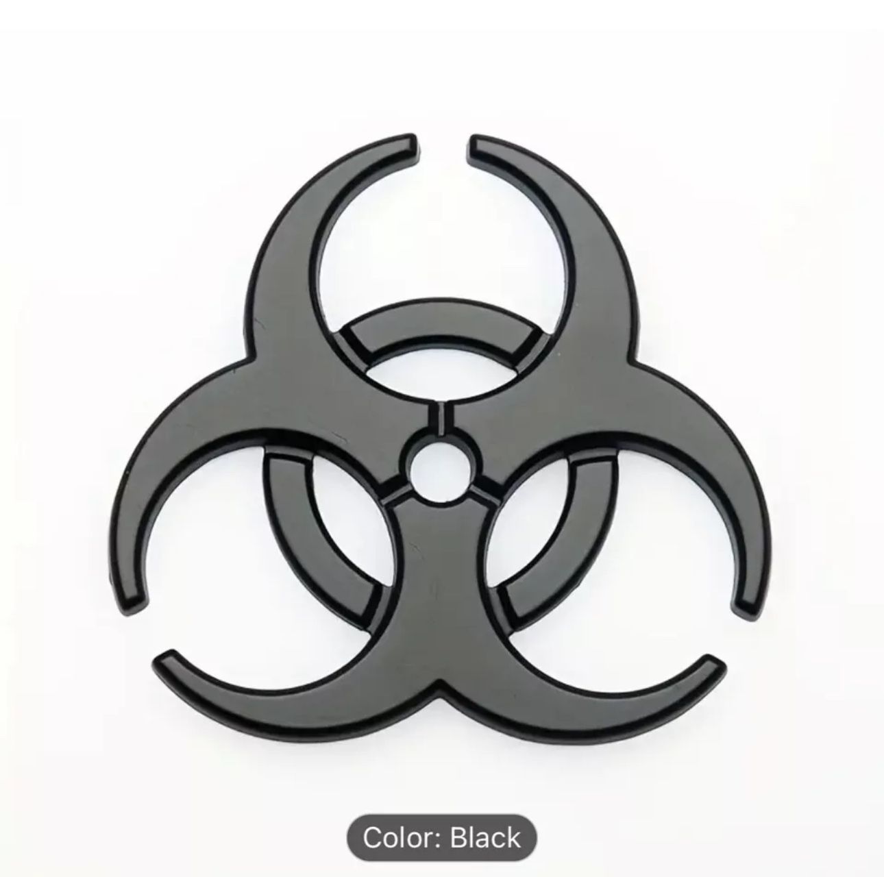 Biochemical Hazard Black Metal Emblem For Cars, Trucks, SUV's
