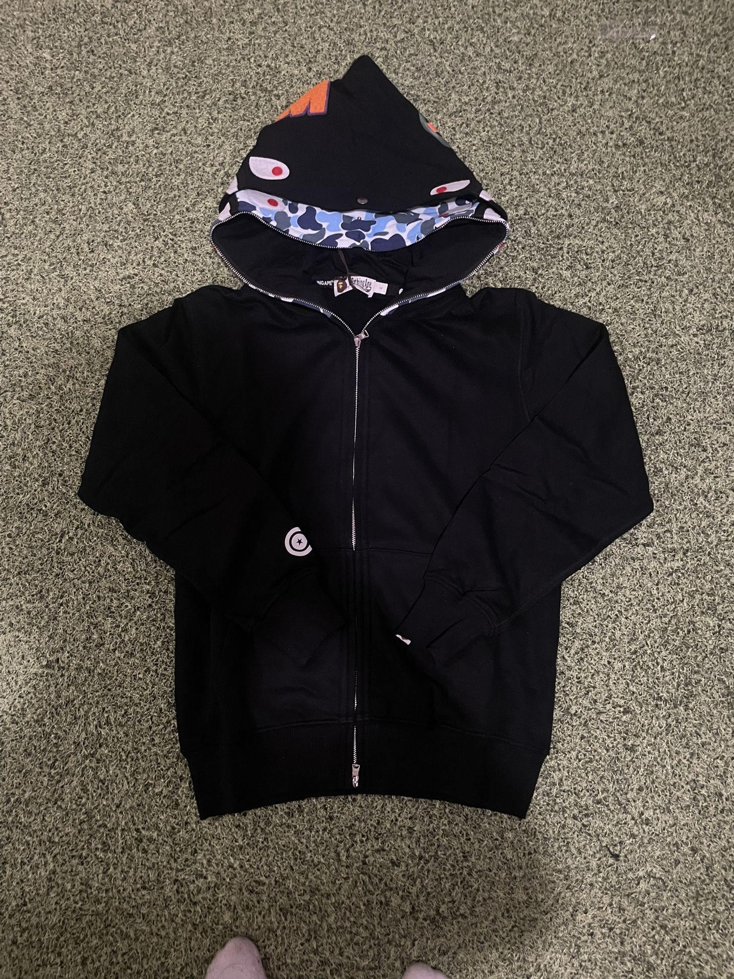 Bape Hoddie Blue Double Hoddies