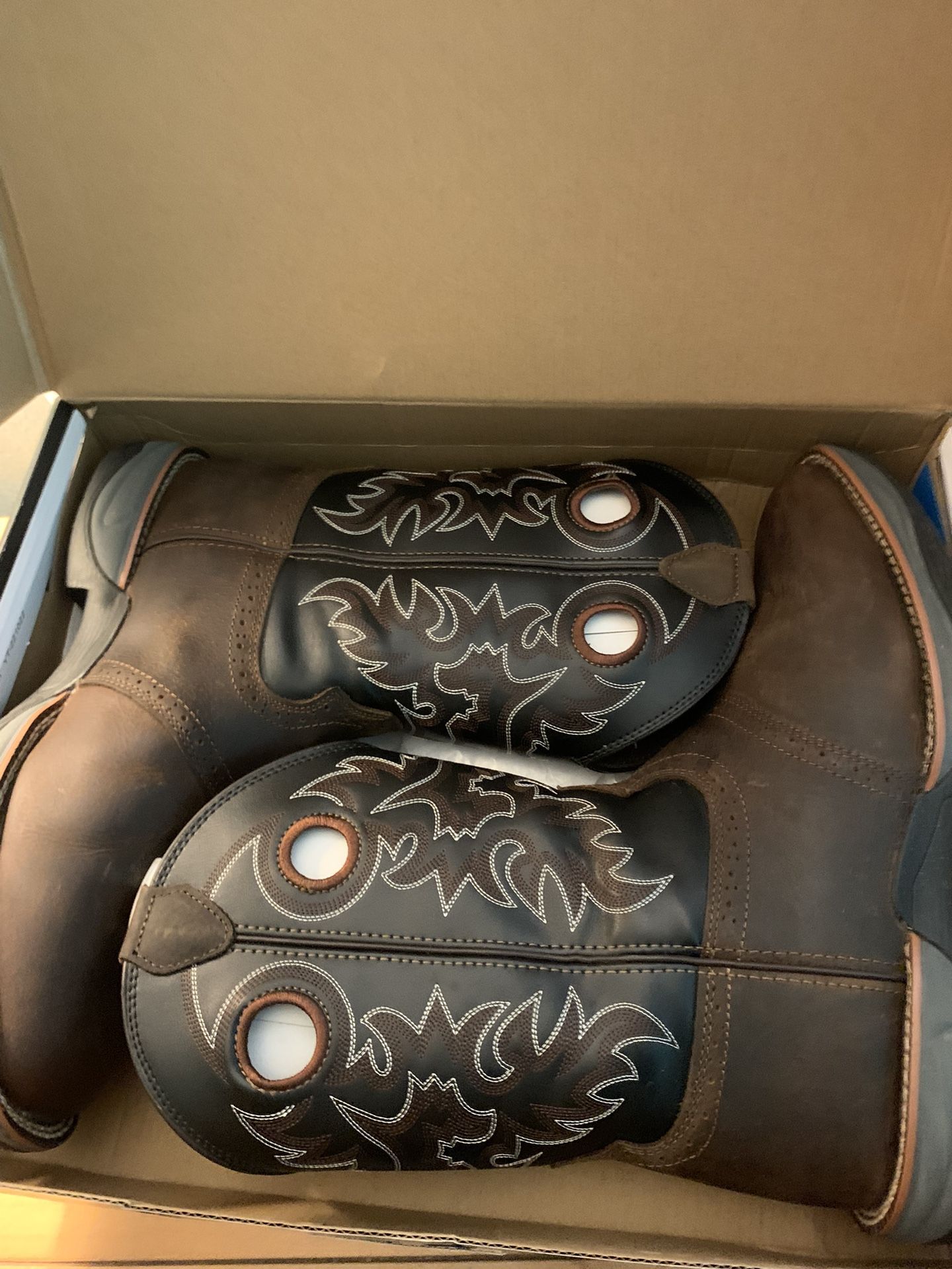 Brazos Men's Amarillo 2.0 Soft Toe Western Leather Wellington Work Boots Size 13 Medium