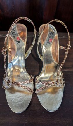 Wild Rose Strappy Heels with Rhinestone details