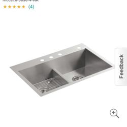 Kohler Stainless Steel Sink 33in New