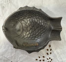 Metal Catskill MTS. Fish Trinket/ Ashtray Souvenir