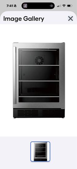 Hisense 23.4-in W 164-Can Capacity Stainless Steel Built-in/Freestanding Indoor Beverage Refrigerator with Glass Door