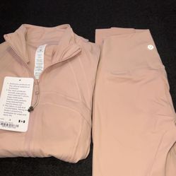 Lululemon Define Jacket and legging set– Size 4 (Pink, Brand New with Tags)