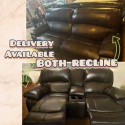 2 Leather Reclining Loveseat