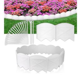 No-Dig 18ft Landscape Edging, 6 Inch Tall Garden Edging with 7.8 inch Anchoring Stakes Plastic Garden Edging Border Flower Bed Edging Borders Lawn Edg