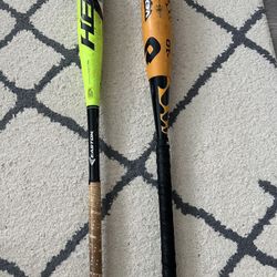 Easton Hex 28 -11 and Demarini Vexxum 27 -17 Baseball Bats