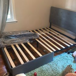 Full Size Gray Bed Frame (perfect for college students)