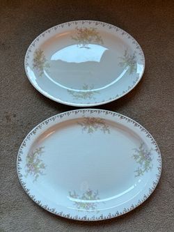Vintage W.S. George Derwood Floral Serving Platters – Matching Pair